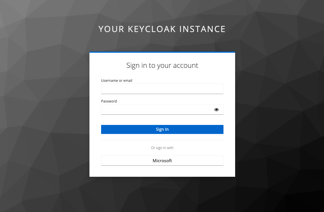 KeyCloak's login page