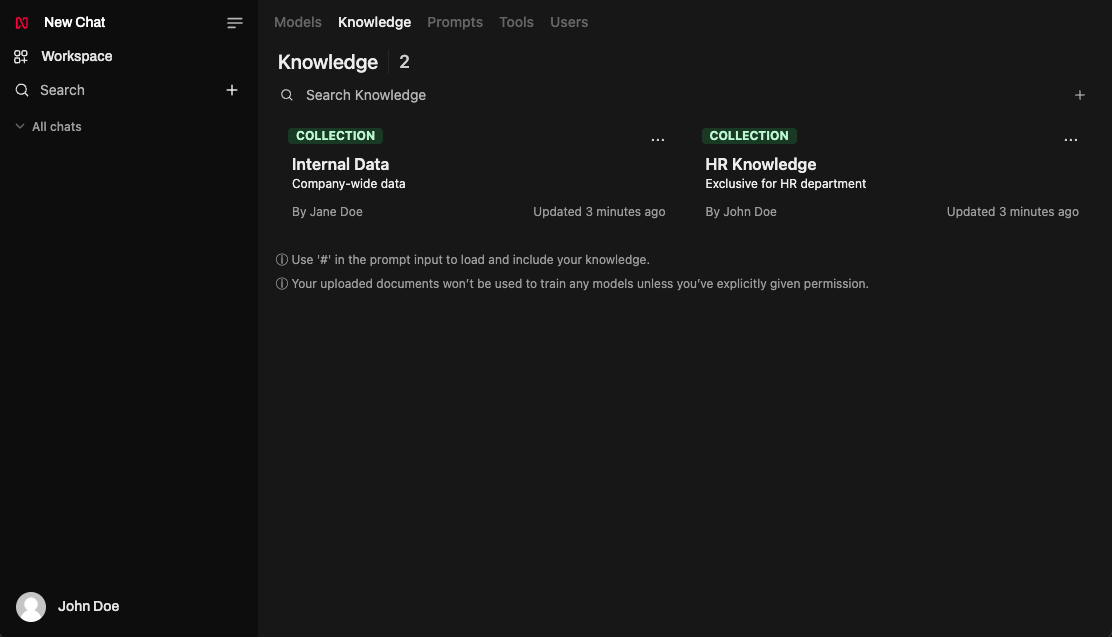 The knowledge page